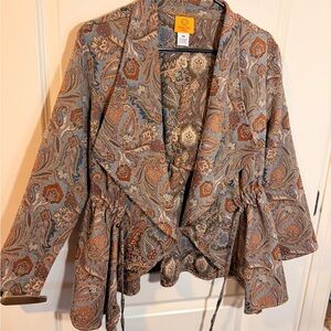 Ruby Rd. Paisley Blazer in Blue and Brown